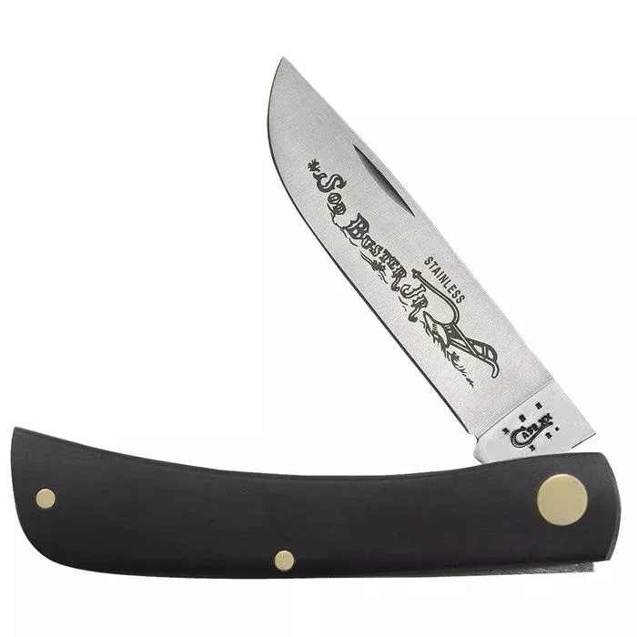Case 00095 Black Synthetic Smooth Sod Buster Jr Knife