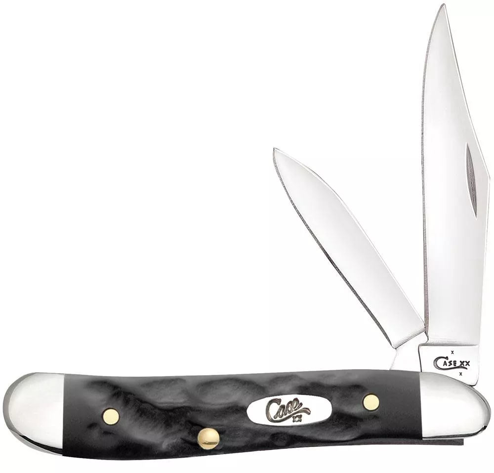 Case Knife Jigged Rough Black Synthetic Peanut #18225