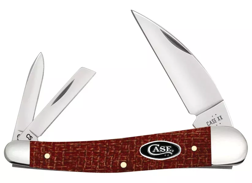 Case Knives Smooth Dark Red Burlap Micarta Seahorse Whittler