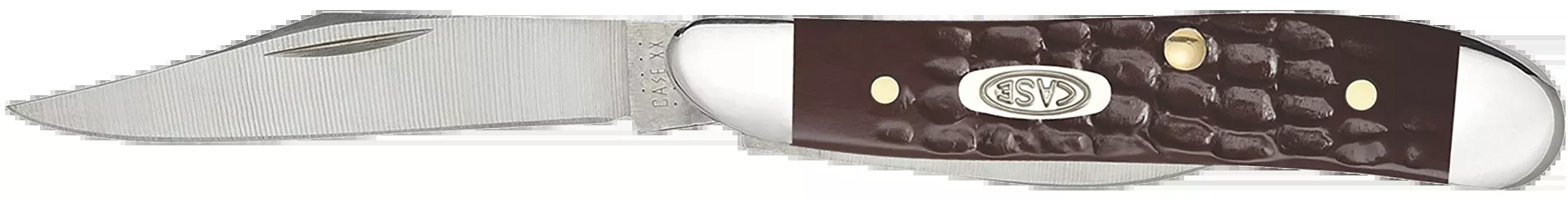 Case Peanut 2-Blade Pocket Knife, Tru-Sharp Stainless, Brown Jigged Synthetic Handle 00046