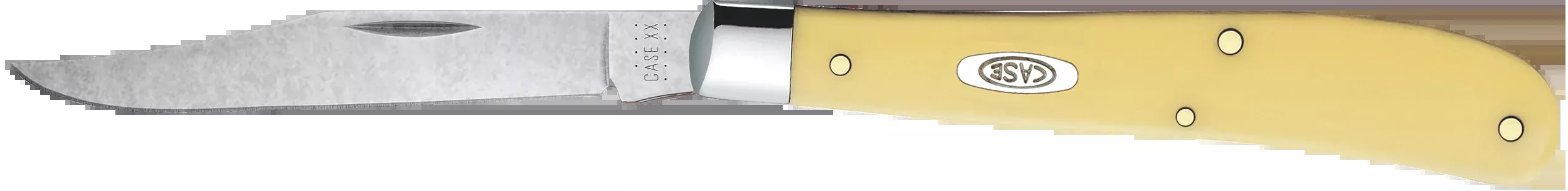Case Slimline Trapper Folding Knife, Chrome Vanadium Clip Blade, Yellow Synthetic Handle – 00031