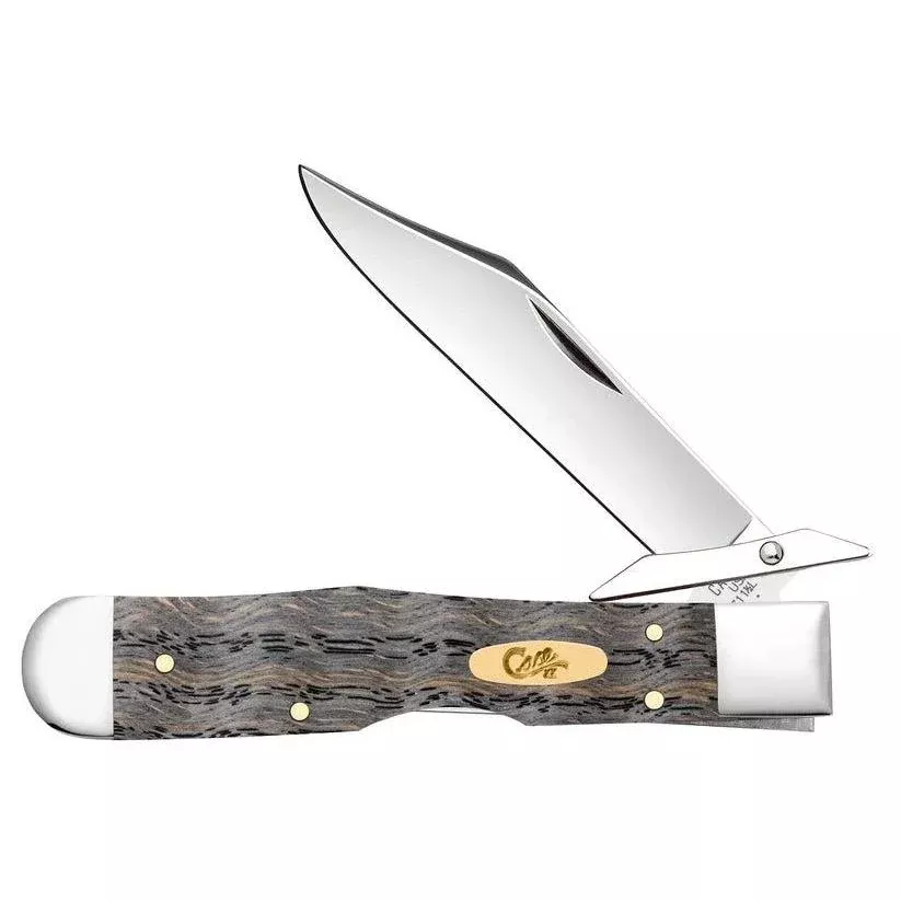 Case Smooth Black Curly Oak Wood Cheetah Cub Knife