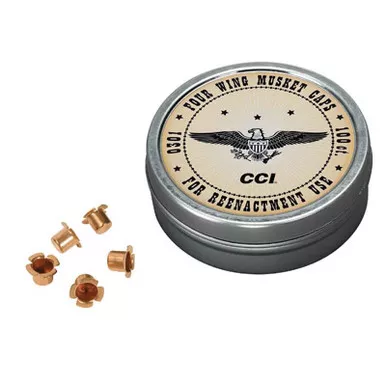 CCI 301 CIVIL WAR REENACTMENT MUSKET CAPS 100 CT