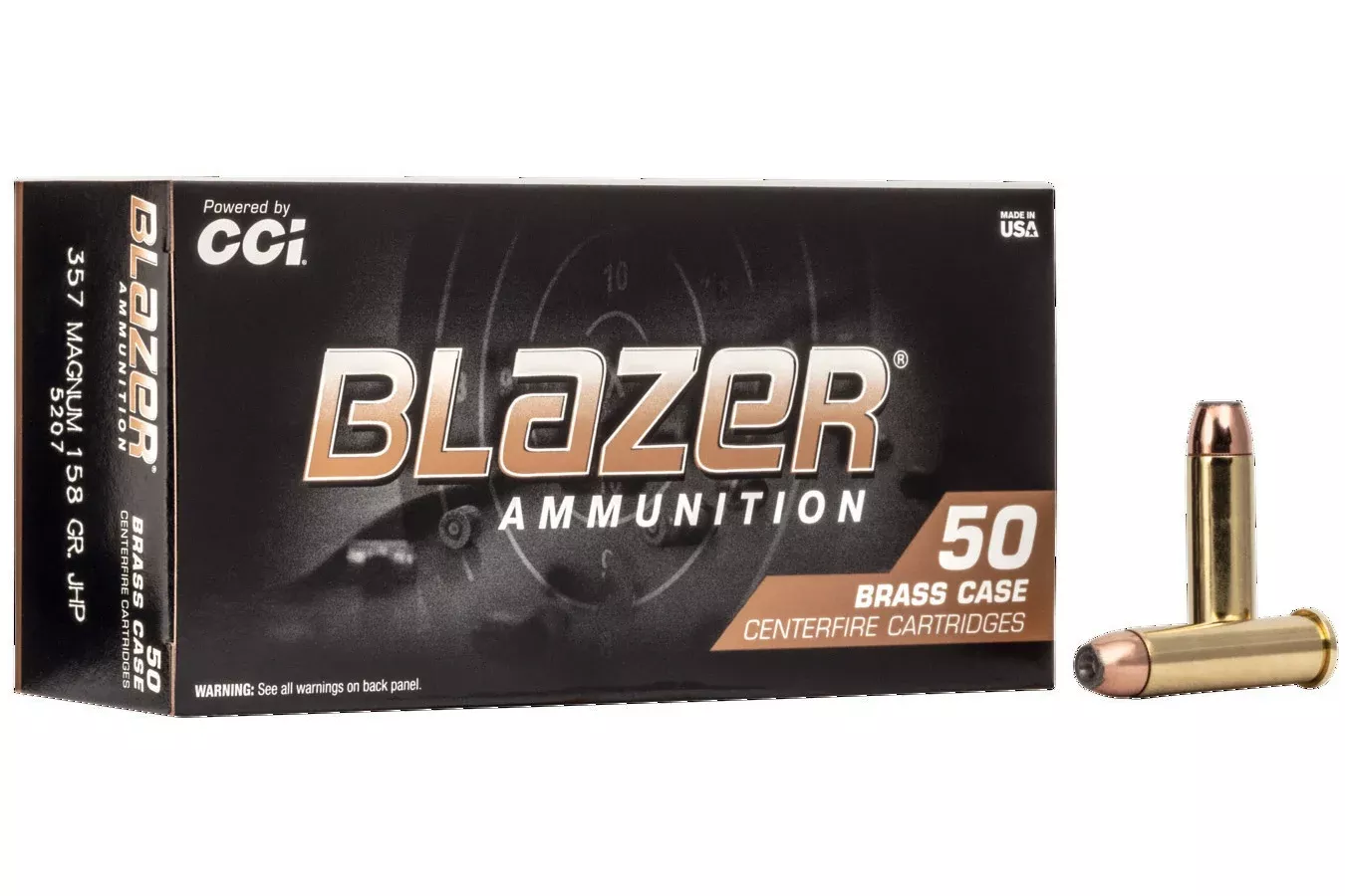 CCI  357 Mag 158 gr JHP Blazer Brass 50/Box