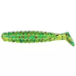 Charlie Brewer Slider Co. Crappie/Panfish Grub - 1.5" - Chartreuse Multi