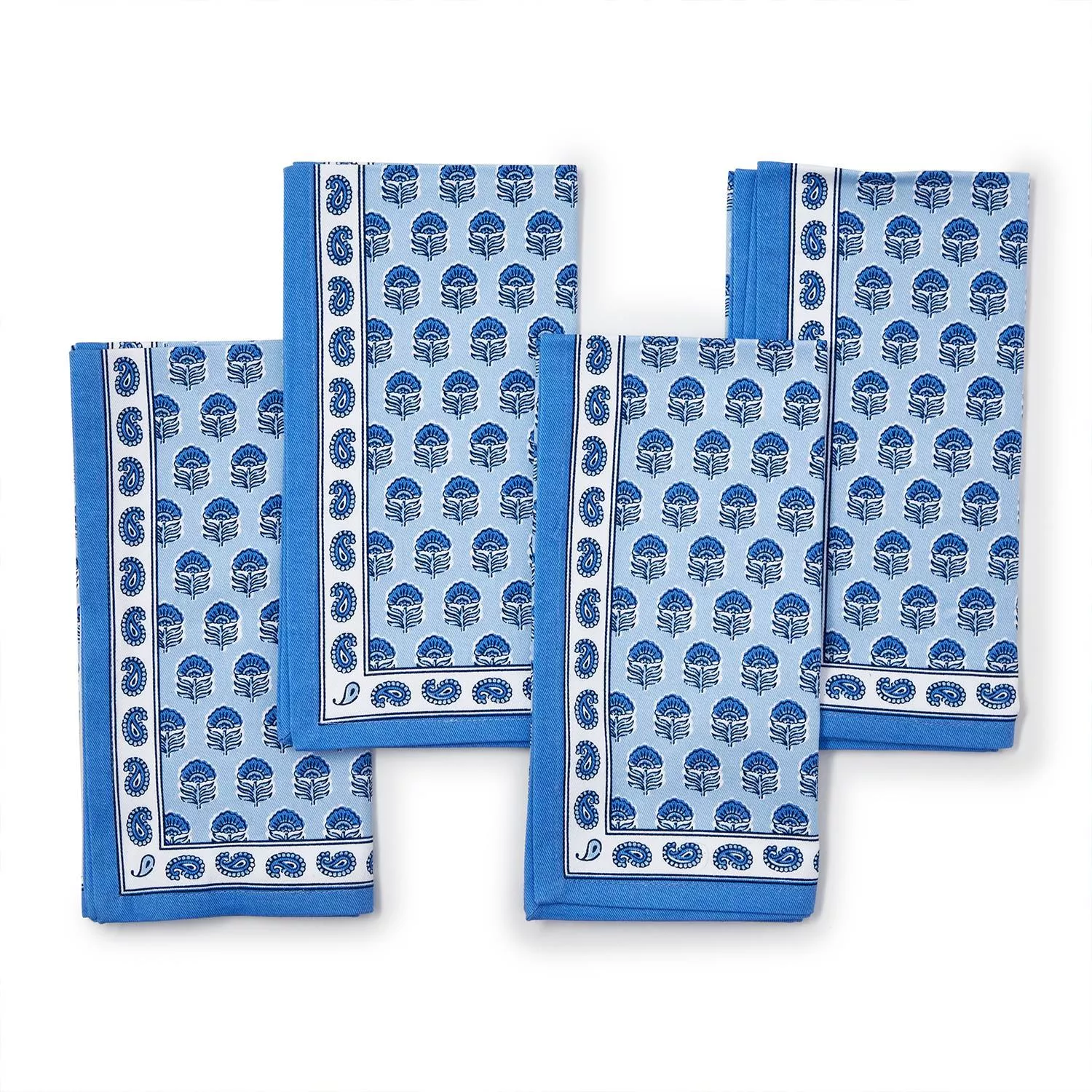 Chinoiserie Blue Block Cloth Napkins (Set of 4)