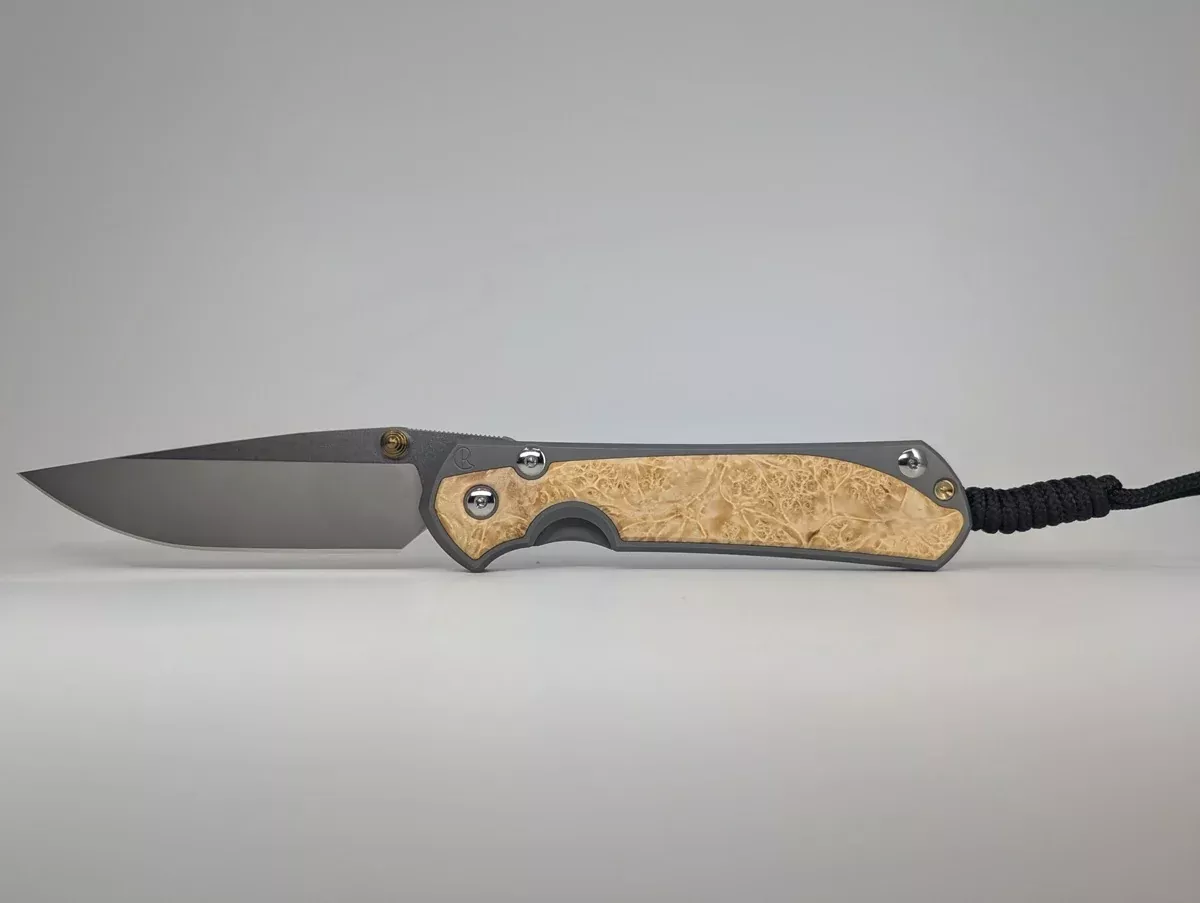 Chris Reeve Knives Large Sebenza 31 Box Elder Inlay Frame Lock Knife