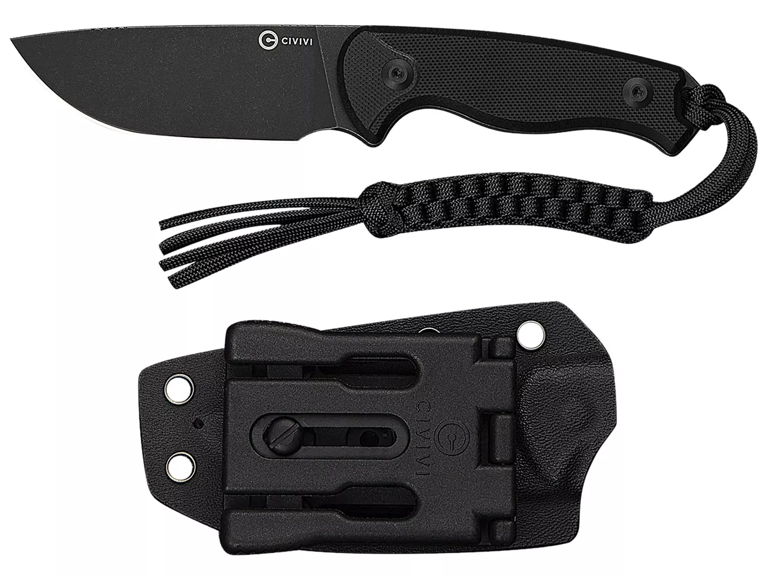 Civivi 3.20" Fixed Drop Point Knife Black G10 14C28N Blade