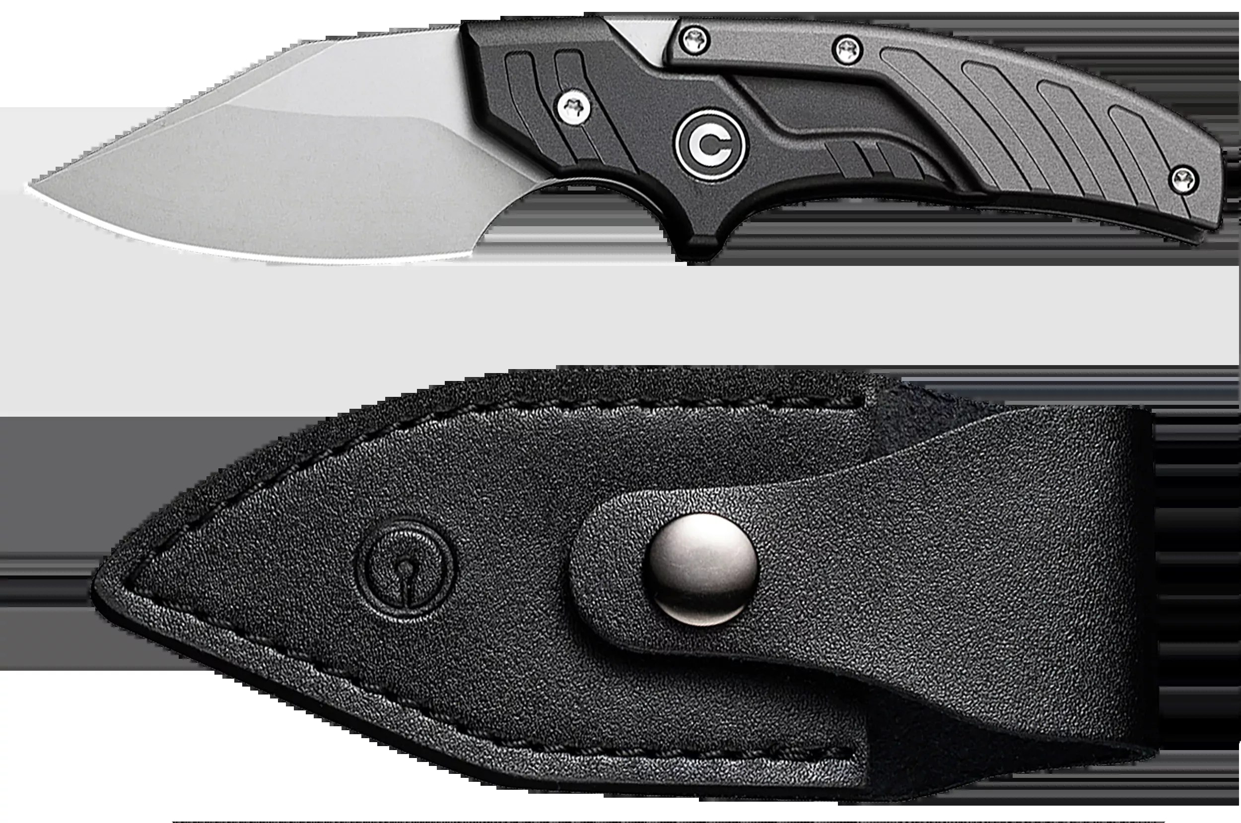 Civivi Knives Typhoeus Adjustable Fixed Blade, 14C28N Stonewashed Clip Point, Black/Gray Aluminum Handle C21036-3