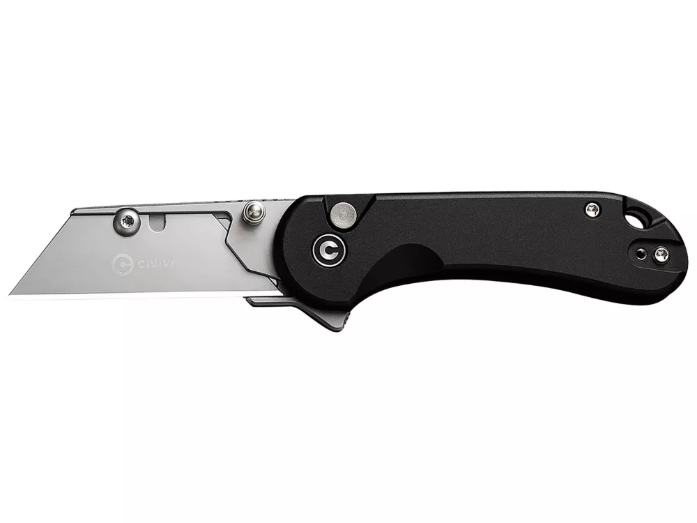 Civivi Utility Knife Black Aluminum 3-Blade Set with Pouch