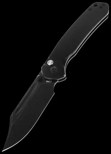 CJRB Bowie Pyrite Blackwash Folding Knife