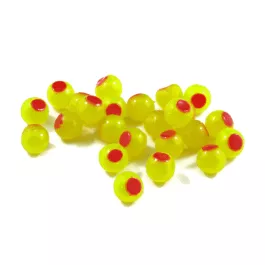 Cleardrift Tackle Embryo Soft Beads - 30 Pack - 8MM - Bright Chart/Red Dot