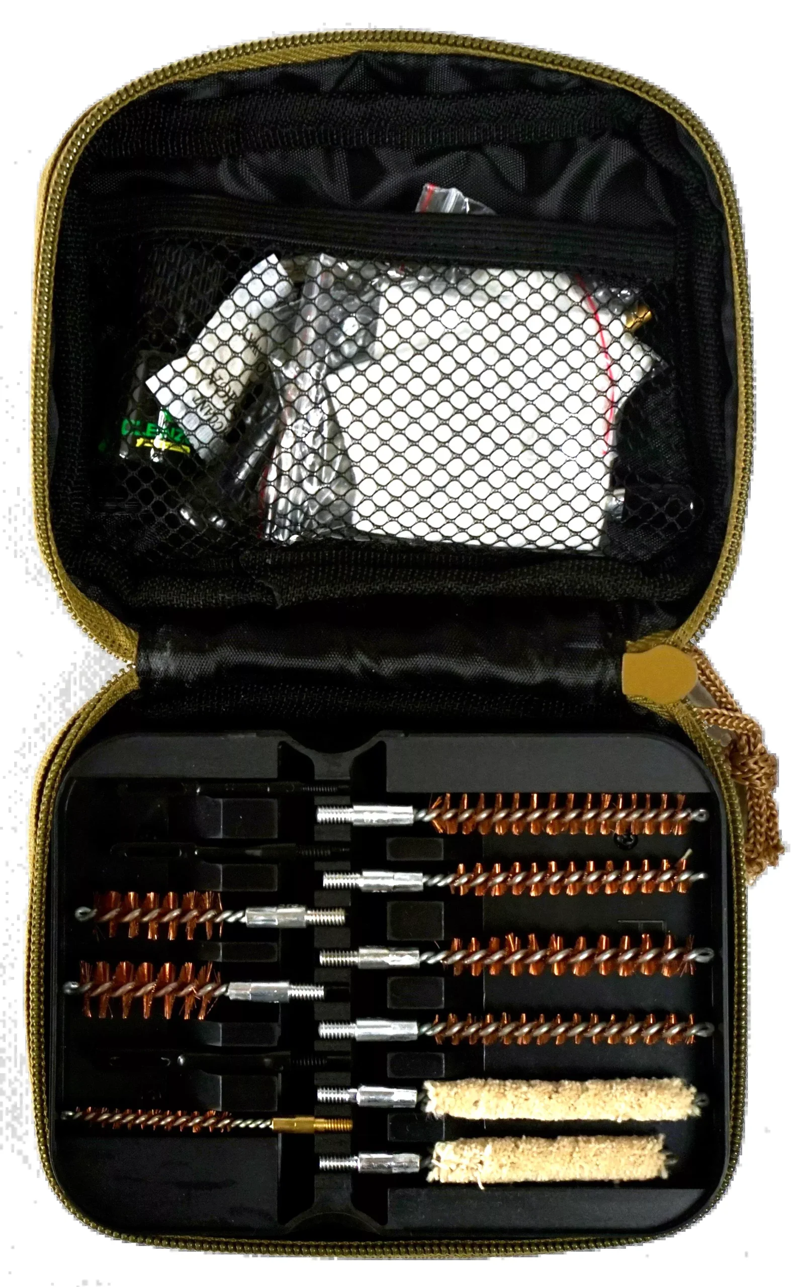 Clenzoil Field & Range Multi-Caliber Rifle Cleaning Kit, 21-Piece Tan Case with Cable – 2830