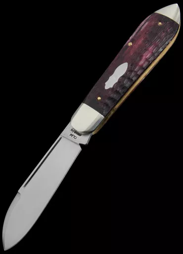 CLM Custom Teardrop Purple Giraffe Bone Custom Knife