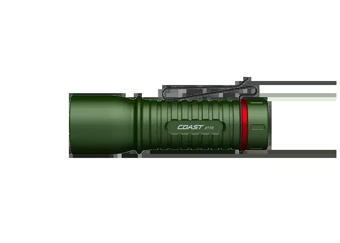 COAST XT7R Compact Rechargeable Everyday Carry Flashlight 1500 Lumens Forest Green 31423