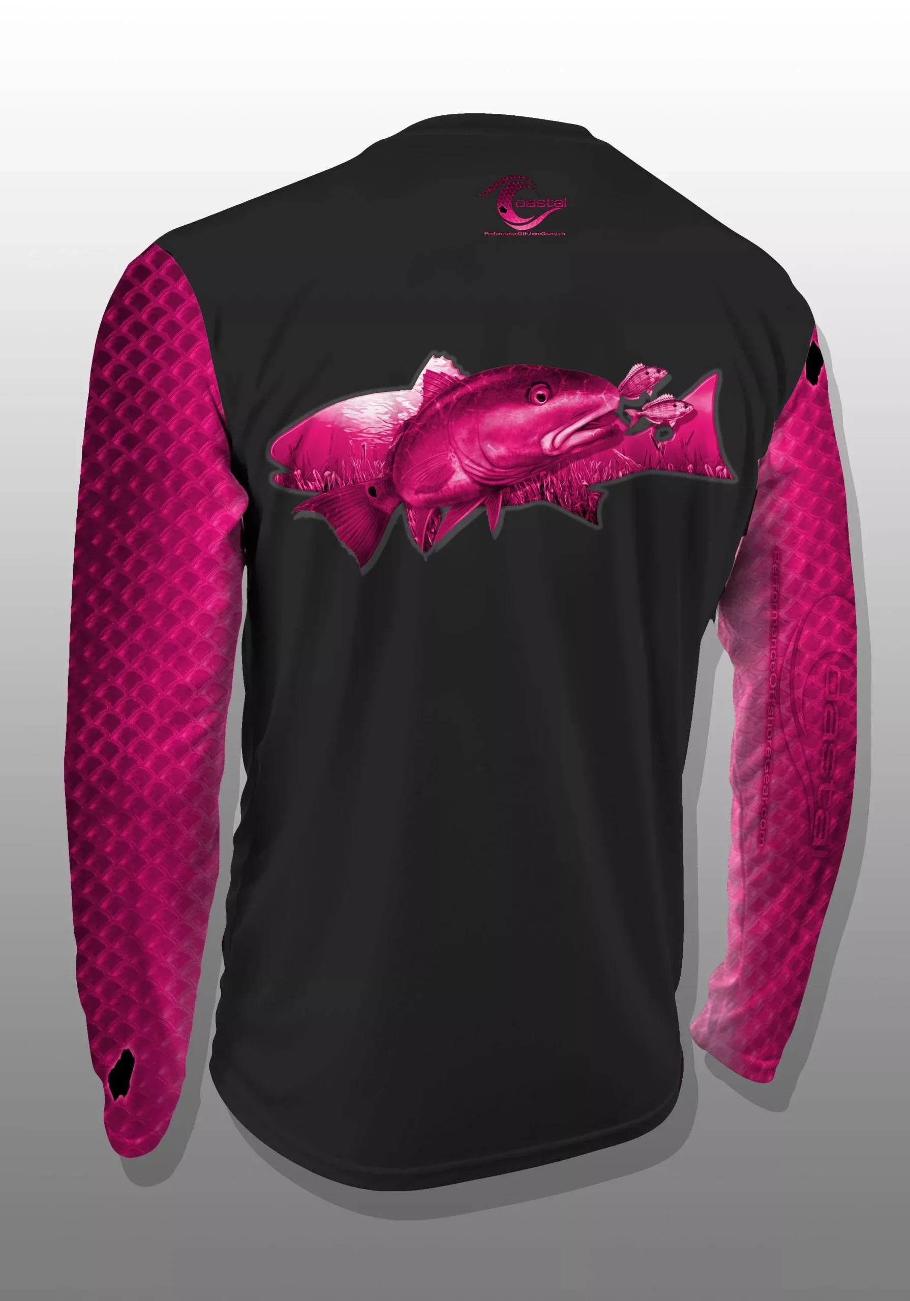 Coastal Pink Redfish Performance Long Sleeve T-shirt