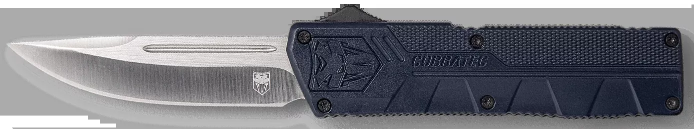 COBRA TEC KNIVES LLC Lightweight Out-the-Front Knife, D2 Drop Point, NYPD Blue Handle – NYCTLWDNS