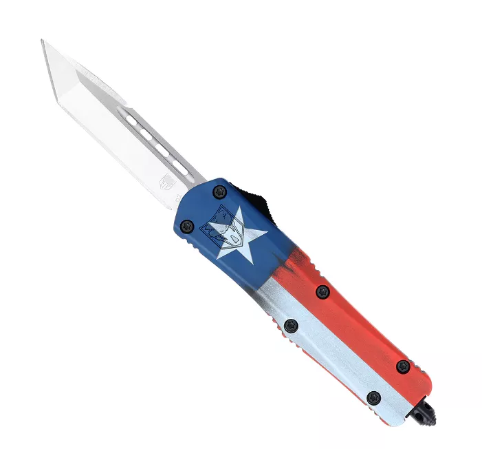 CobraTec Medium FS-3 Tanto Not Serrated Knife Cerakote Texas Flag #MCTXFS-3TNS