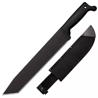 Cold Steel 97BTMS Tanto Machete 13" 65Mn Steel Plain Edge Blade, Polypropylene Handle and Cor-Ex Sheath