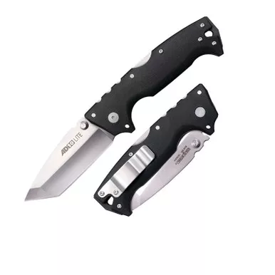 Cold Steel FL-AD10T AD-10 Lite EDC Folding Knife 3.50" AUS10A Tanto Plain Edge Blade, Black GFN Handle