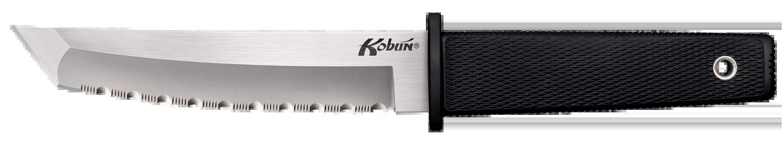 Cold Steel Kobun Serrated Tanto Fixed Blade Knife, AUS-8A, Kray-Ex Handle, Secure-Ex Sheath CS17TS