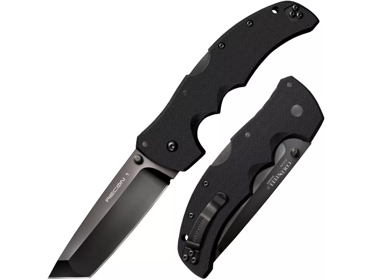 Cold Steel Recon 1 Tanto Point Plain Edge (S35VN), Black, Ambidextrous
