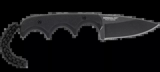 Columbia River Minimalist Fixed Blade Neck Knife, 2.16 inch Drop Point, Black Stonewash 2384KC