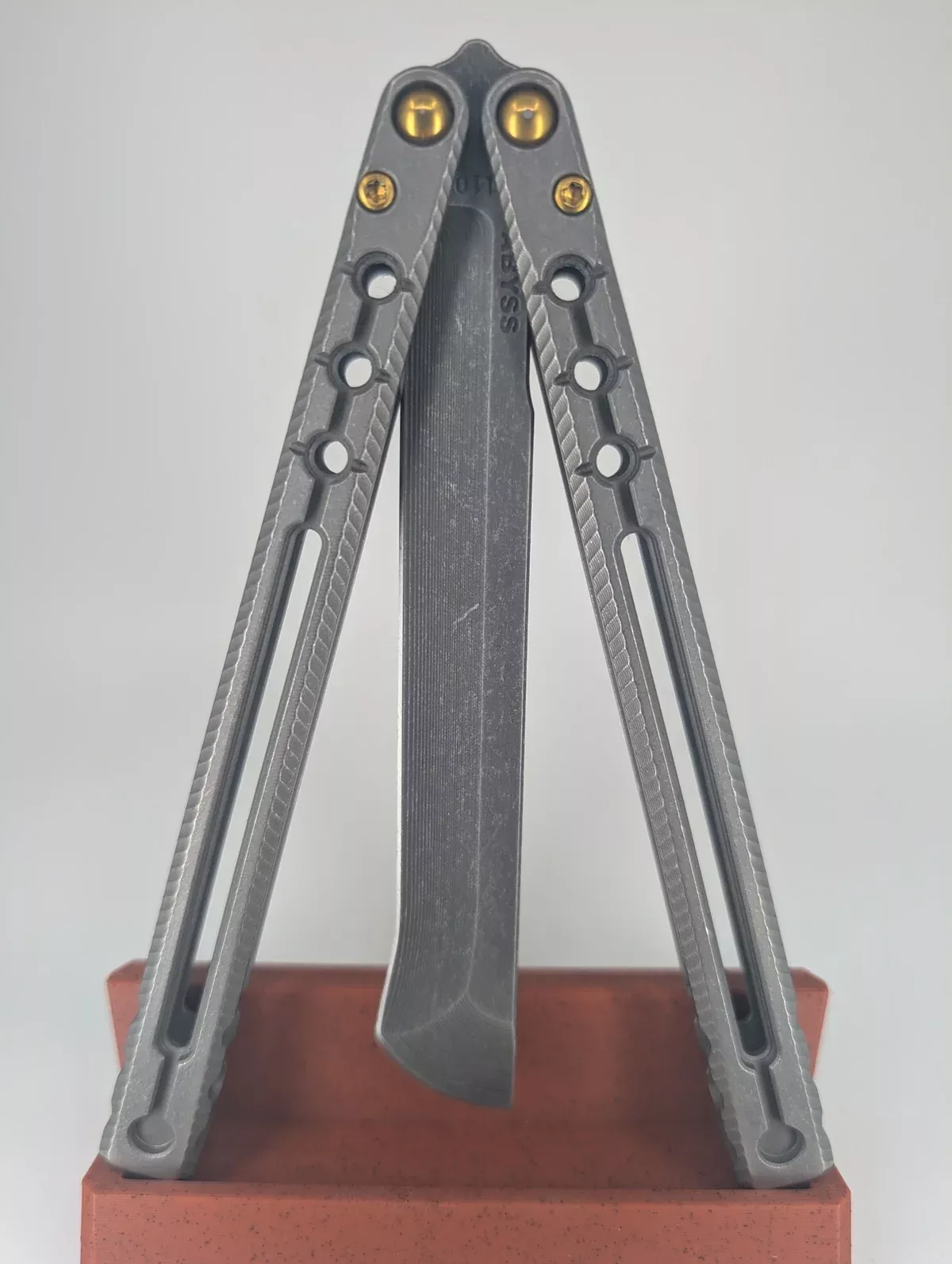 *Consignment* ACIDWRX ZZYZX “Abyss” Channeled Titanium Live Blade Balisong