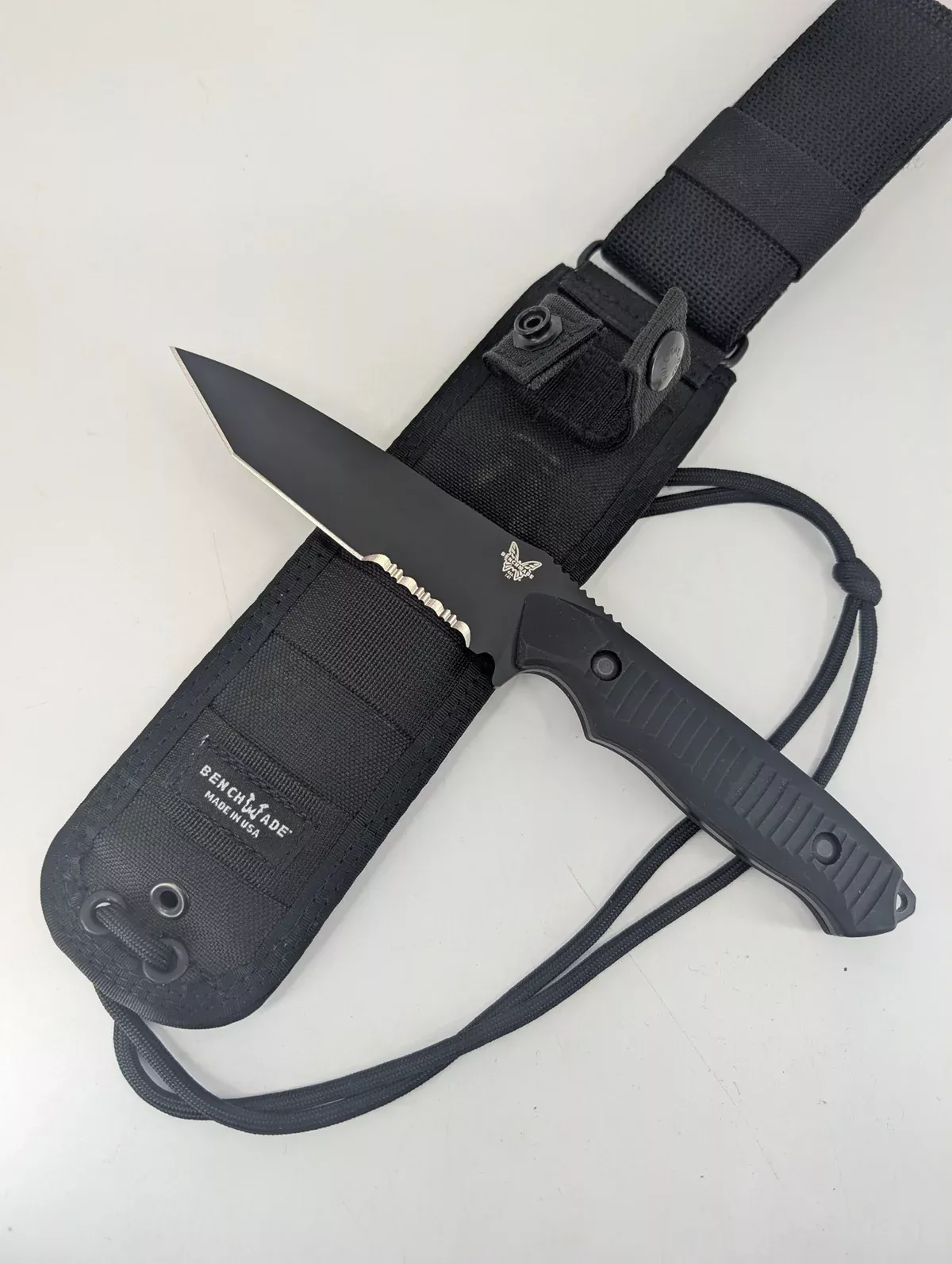 *Consignment* Benchmade 141 Nimravus Black DLC Partial Serrated Tanto Fixed Blade Knife