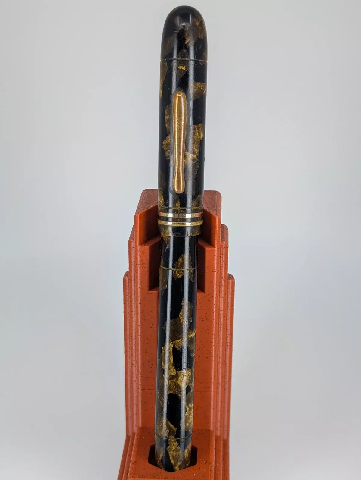 *Consignment* Conklin Endura Black / Bronze Marble Standard Size Fountain Pen Steel Fine Nib