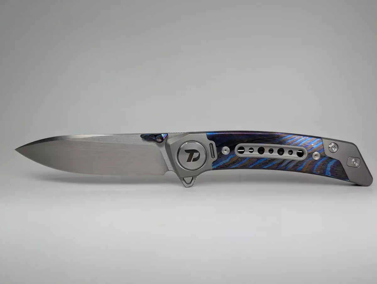 *Consignment* DreamTech Frame Lock Pocket Knife Titanium w/ Zirc Timascus Inlay Folding Knife