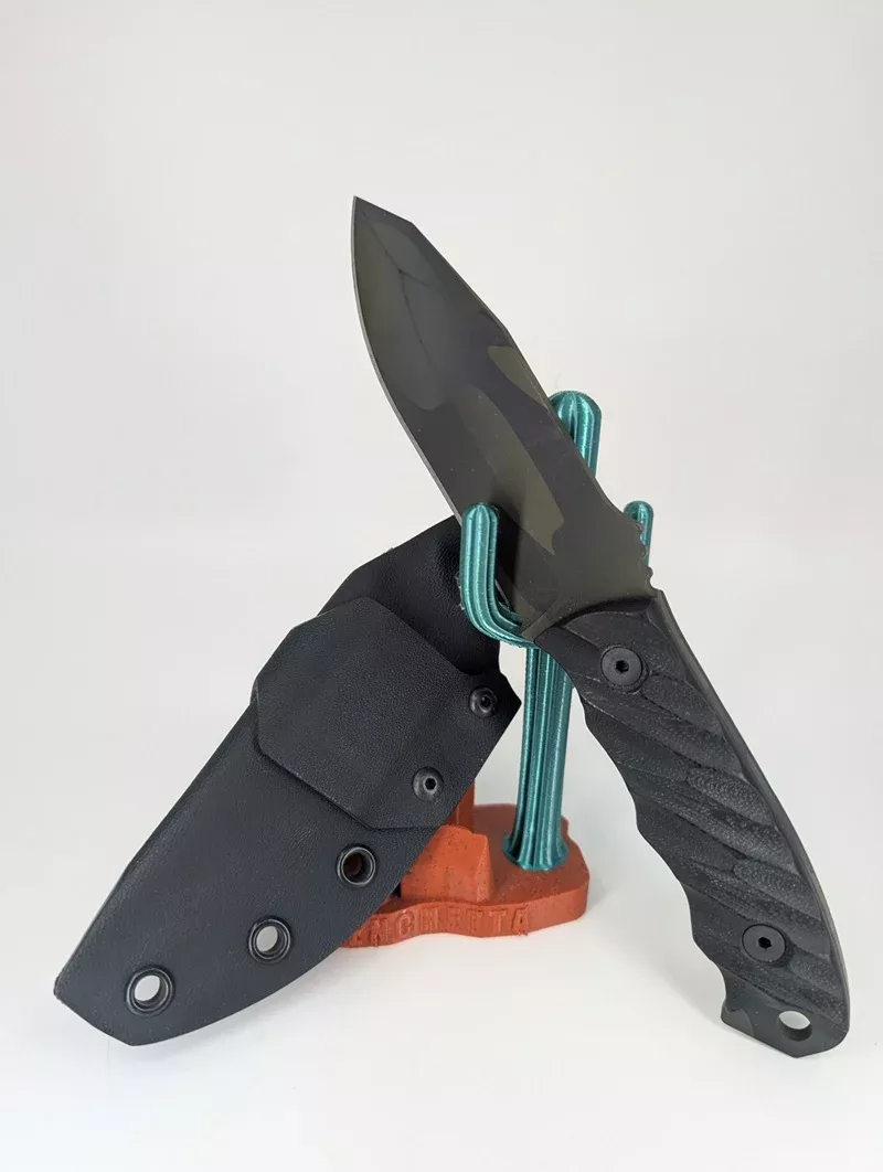 *Consignment* Half Face Blades Disaster Jr. Carbon Fiber Fixed Blade Knife