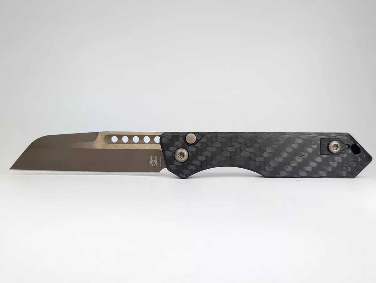 *Consignment* Heretic Knives Jinn Auto Bronze Carbon Fiber Folding Knife