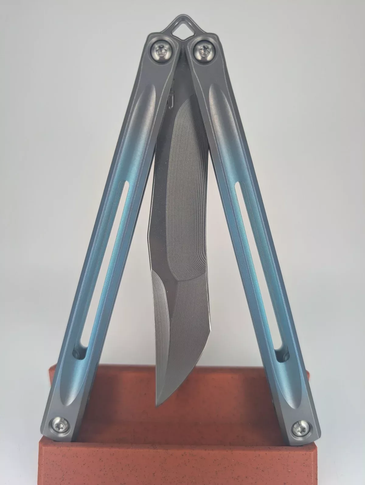 *Consignment* JK Design Embargo 2022 Titanium Live Blade Balisong