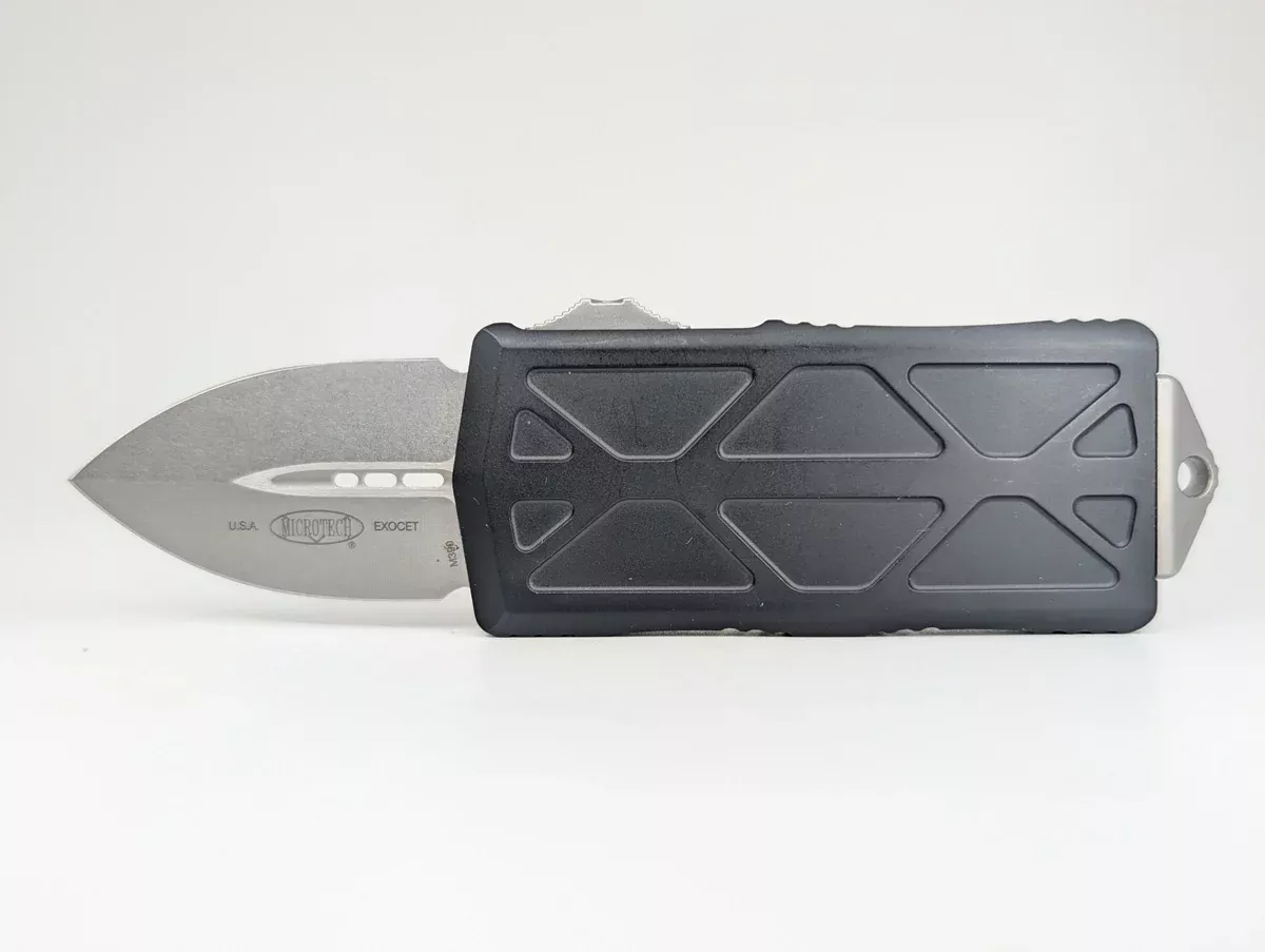 *Consignment* Microtech Exocet Double Edge Stonewash Out the Front Knife