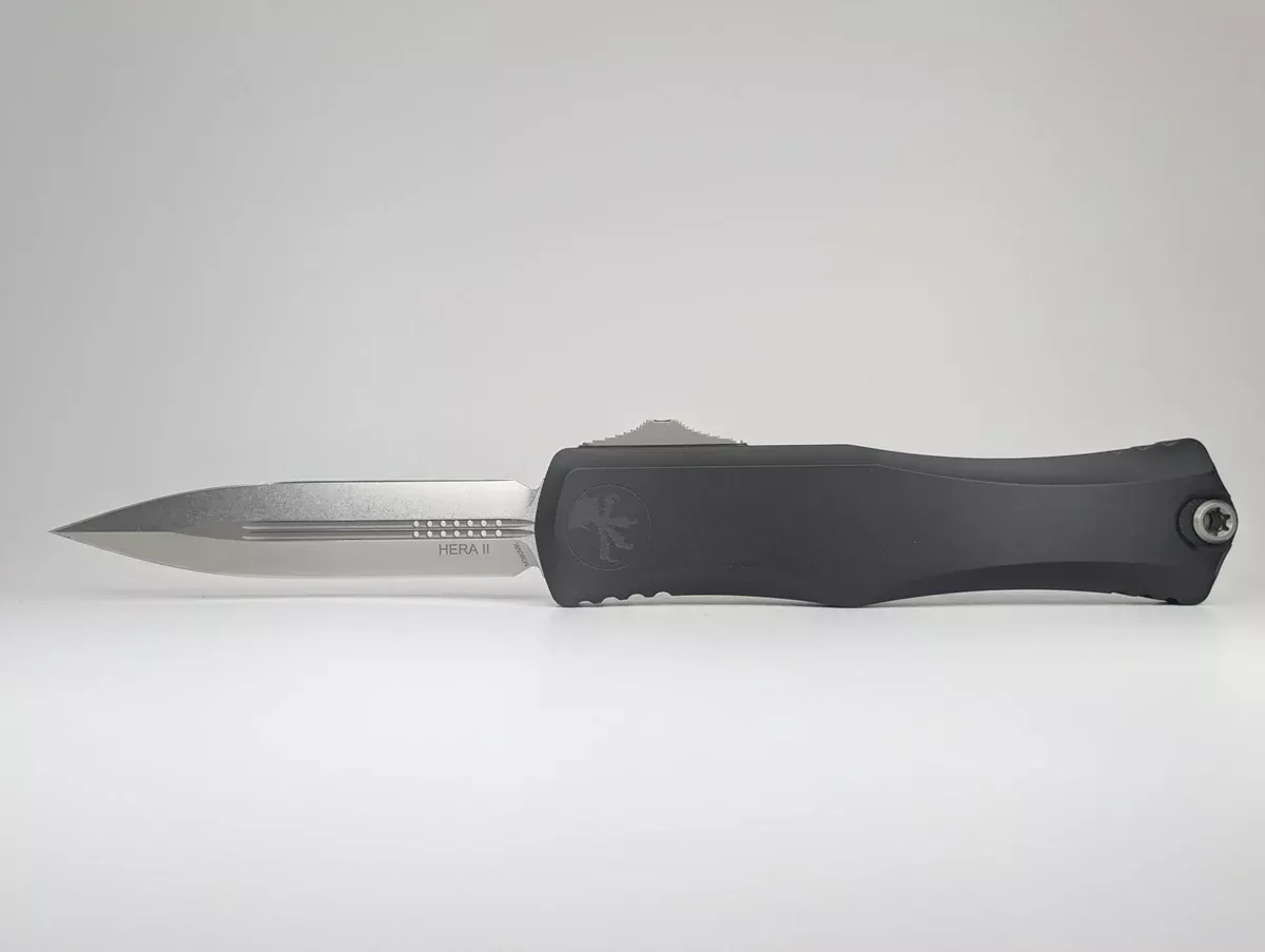 *Consignment* Microtech Hera II Double Edge Stonewash Out the Front Knife (1702-10)