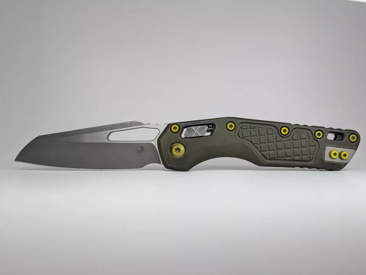*Consignment* Microtech MSI Single Edge Frag Distressed Green Apocalyptic Folding Knife