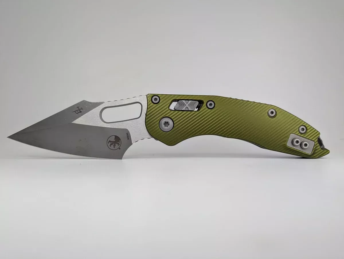 *Consignment* Microtech Stitch RAM-LOK Single Edge Fluted OD Green Apocalyptic Folding Knife