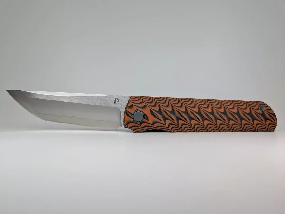 *Consignment* North Mountain Blade "Kick Stop Chop" Orange G10 SLD Magic Liner Lock Folding Knife