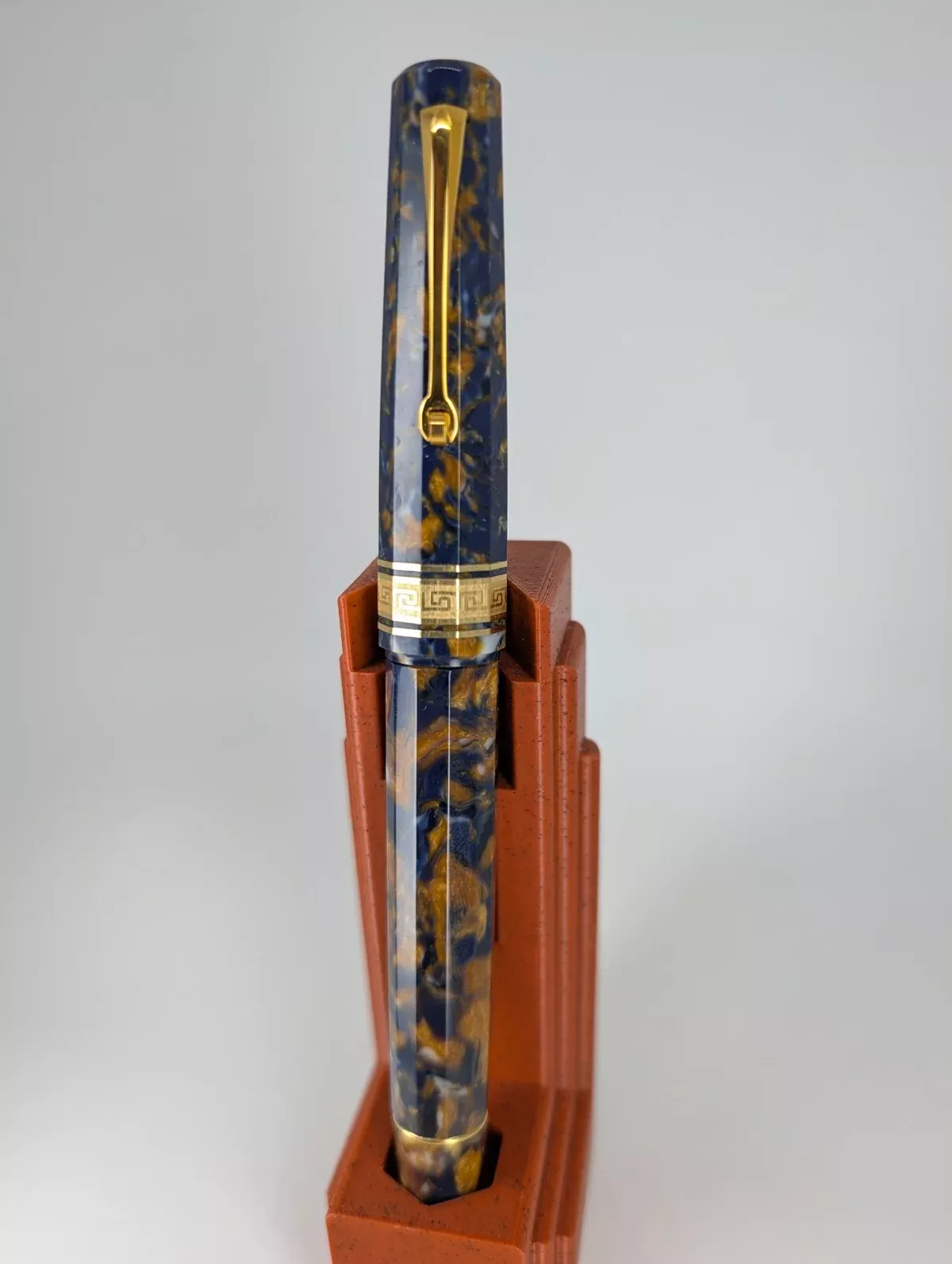 *Consignment* OMAS Paragon Blue Saffron Fountain Pen 18k Gold Fine Nib
