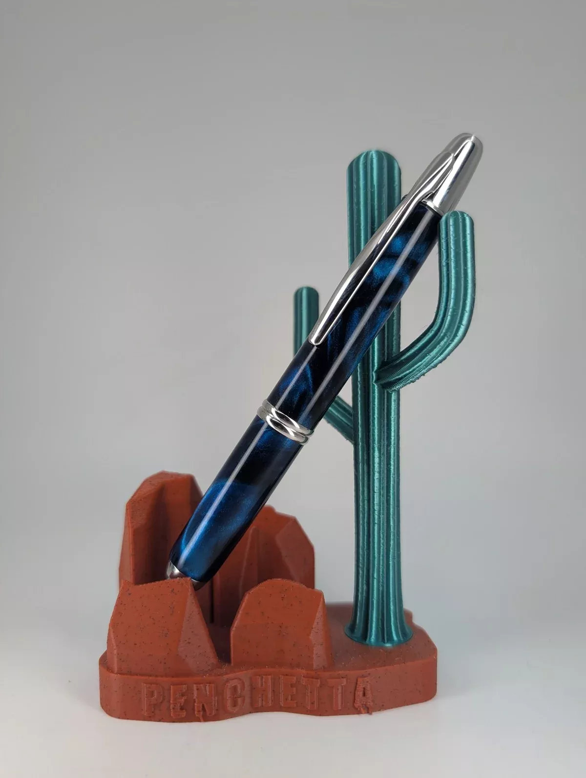 *Consignment* Pilot Vanishing Point Limited Edition Blue Marble Fountain Pen 18k Gold Fine Nib