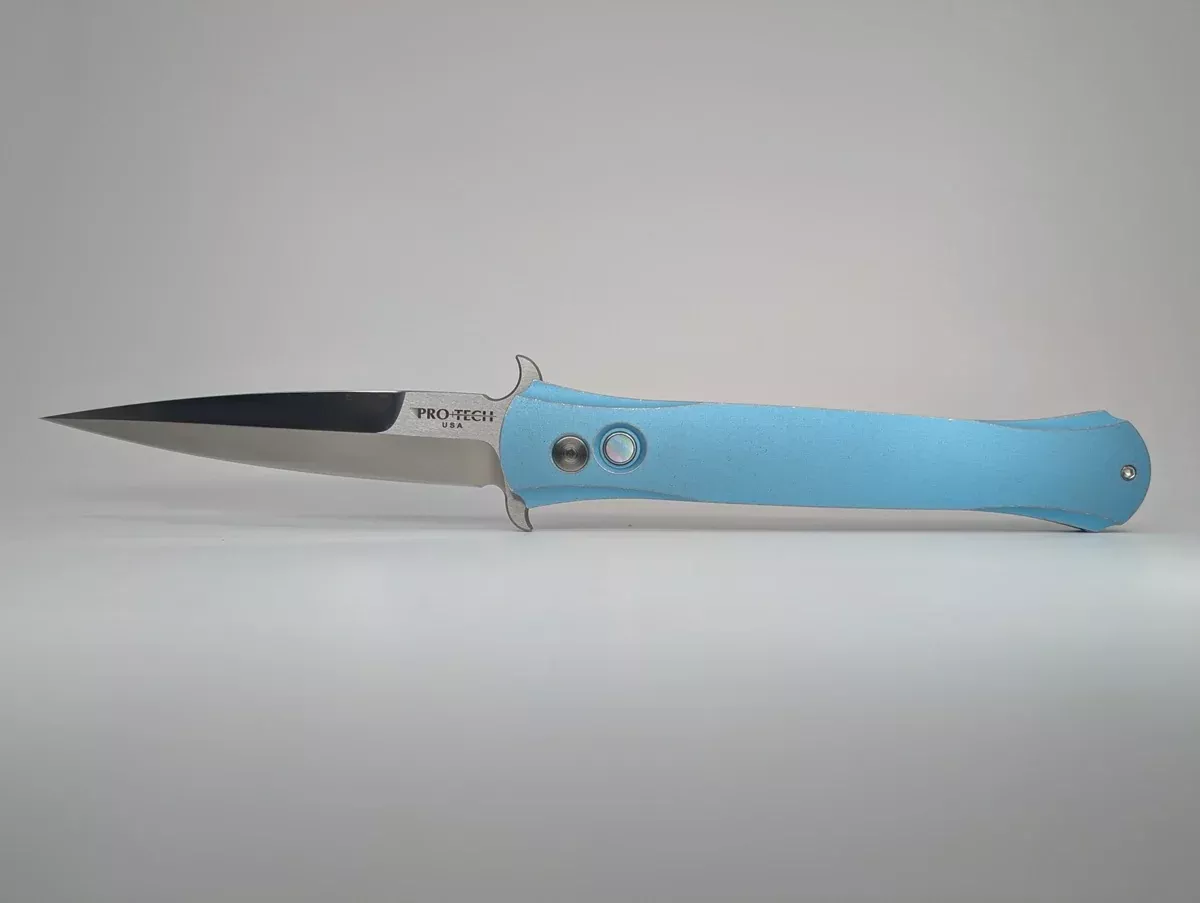 *Consignment* Protech Large Don Rough Turquoise Auto Folding Knife