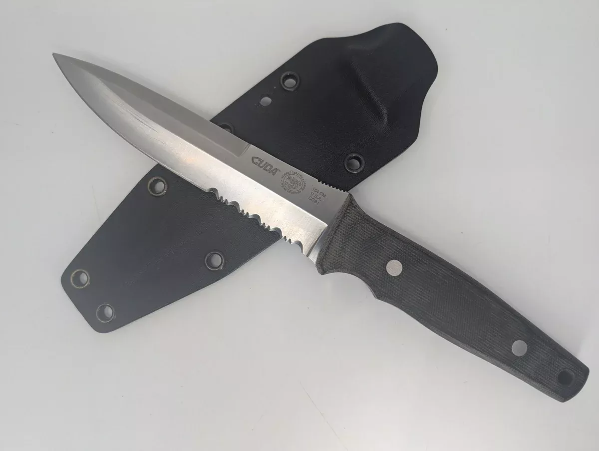 *Consignment* Robert Terzuola “Cuda” 154CM Partial Serrated Fixed Blade Knife