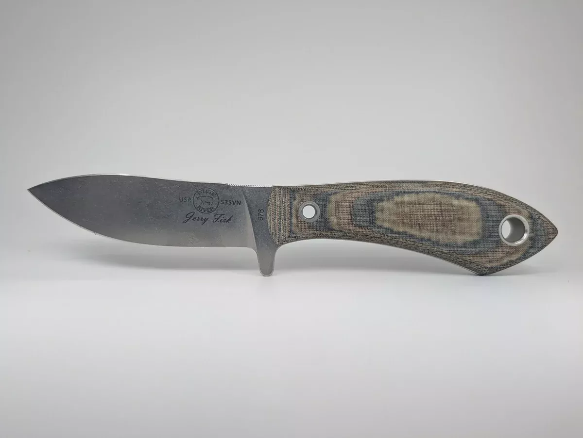 *Consignment* White River Sendero Pack Black / Olive Drab Linen Micarta Fixed Blade Knife