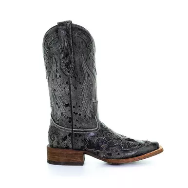 CORRAL Womens Black Snake Inlay Boots (A2402-LD)