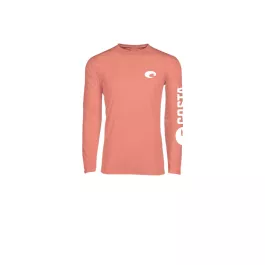 Costa Men's Technical Crew LS Shirt - Salmon - M