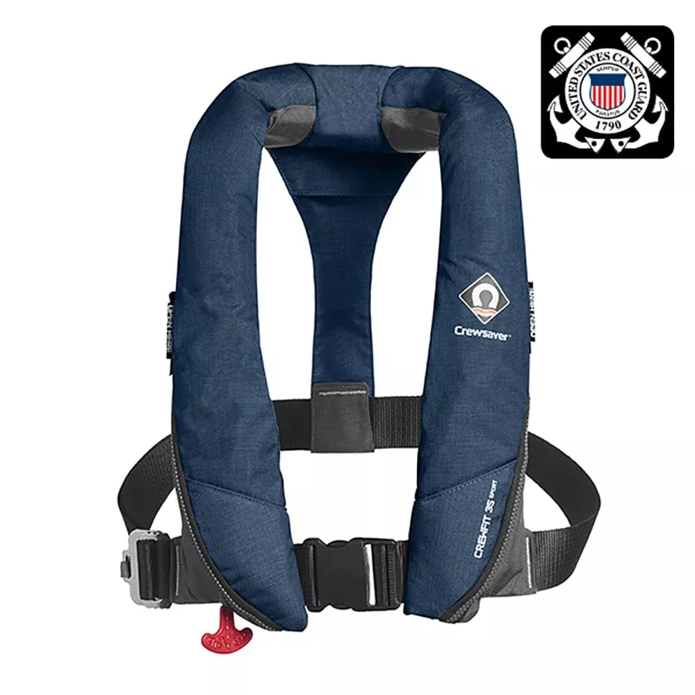 Crewsaver Crewfit 35 Sport USCG Automatic Life Jacket – Navy Blue
