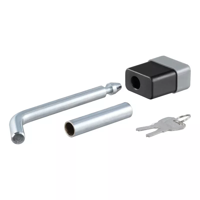 CURT 1/2 Hitch Lock w/5/8 Adapter – 1-1/4 or 2 Receiver – Deadbolt – Chrome
