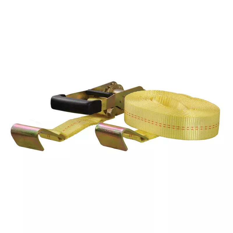 CURT 27 Yellow Cargo Strap w/Flat Hooks – 3,333 lbs