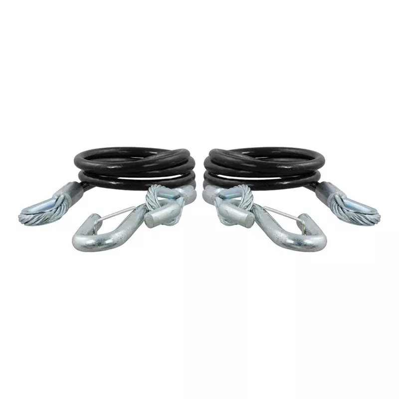 CURT 44-1/2 Safety Cables w/2 Snap Hooks – 5,000 lbs. – Vinyl Coated – 2 Pack